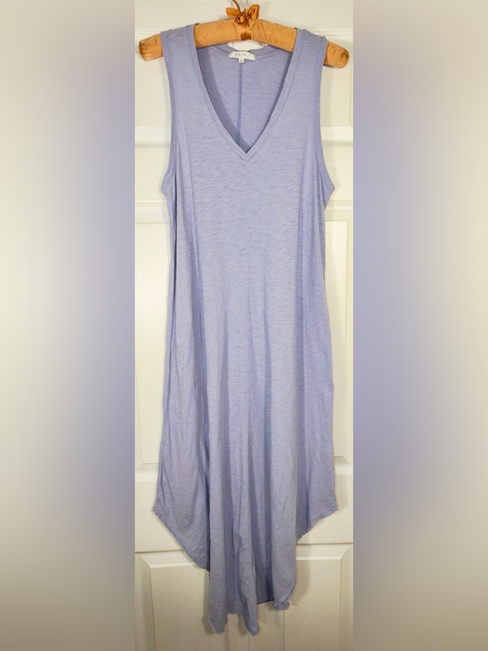 Z Supply Reverie Midi Dress Lavender Grey V-Neck Sleeveless Size Small
